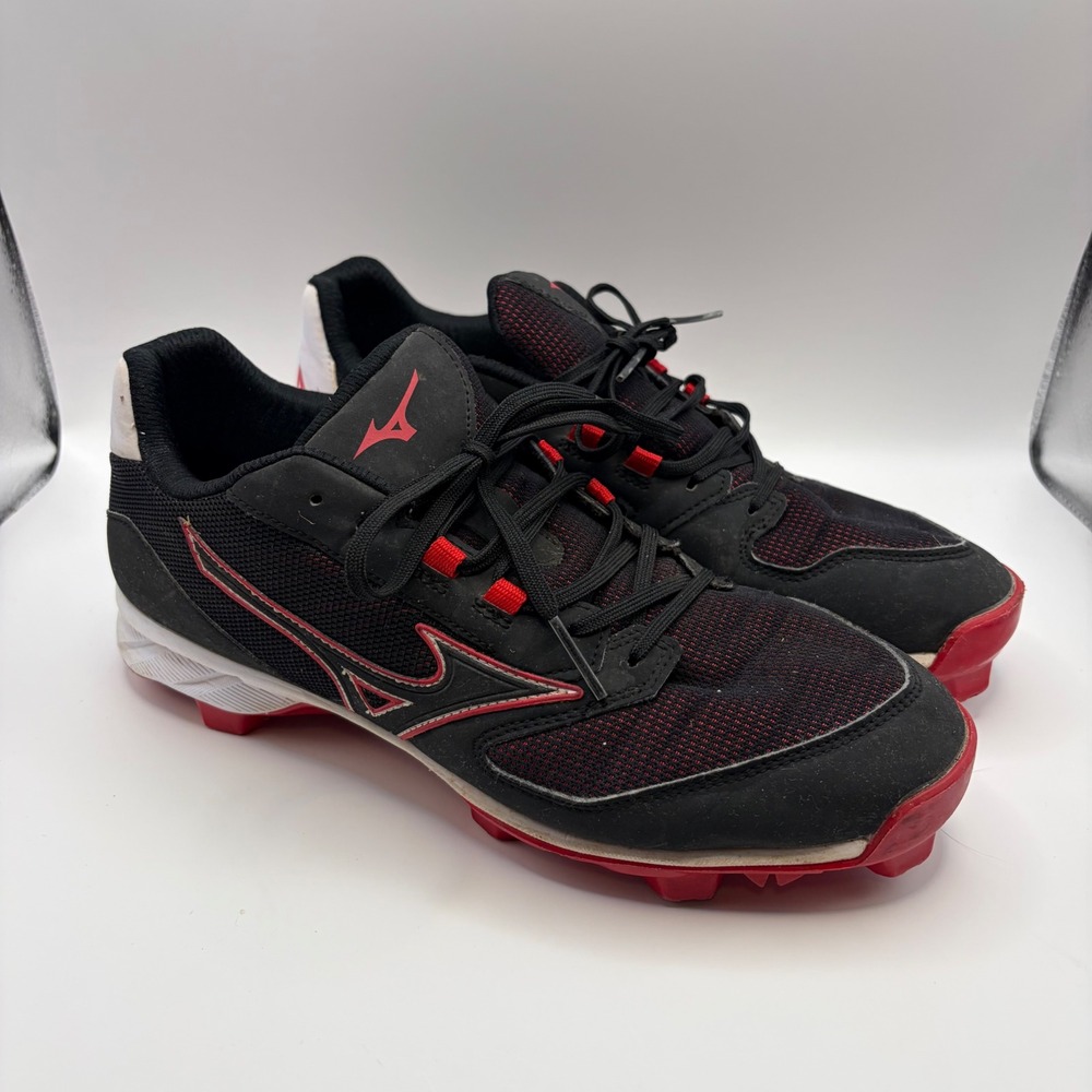 Mizuno Dominant IC Baseball Cleats Mens 9 Black Red White 11GP185262 Low Top